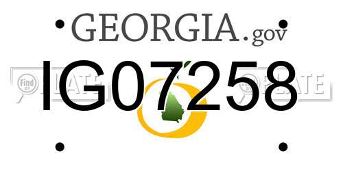 IG07258 Georgia License Plate