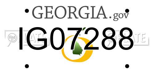 IG07288 Georgia License Plate