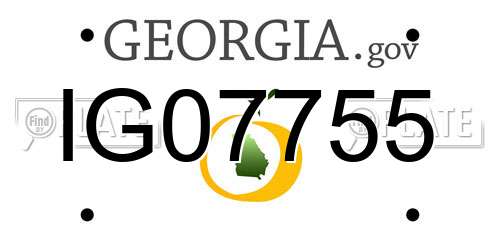 IG07755 Georgia License Plate