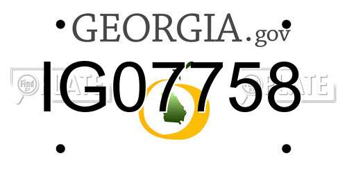 IG07758 Georgia License Plate