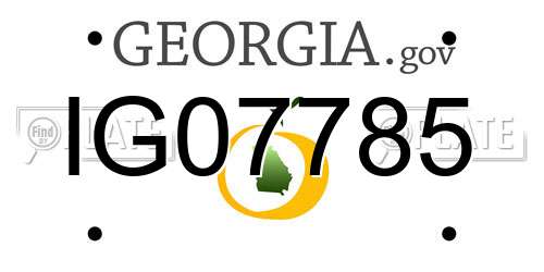 IG07785 Georgia License Plate