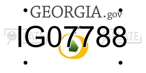 IG07788 Georgia License Plate