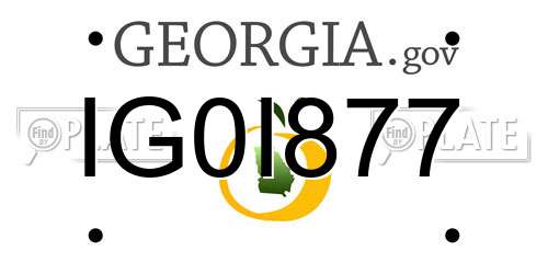 IG0I877 Georgia License Plate