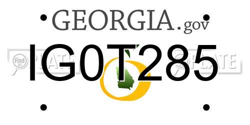 IG0T285 Georgia License Plate