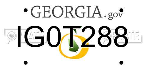 IG0T288 Georgia License Plate