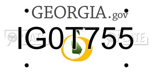 IG0T755 Georgia License Plate