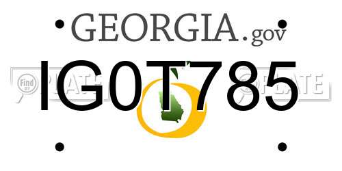 IG0T785 Georgia License Plate