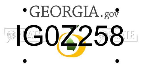 IG0Z258 Georgia License Plate