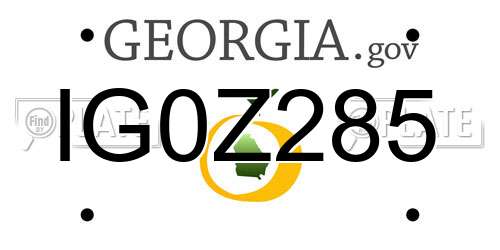 IG0Z285 Georgia License Plate