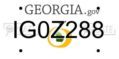 IG0Z288 Georgia License Plate