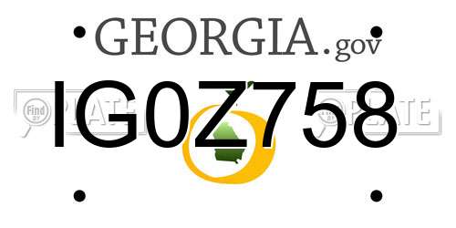 IG0Z758 Georgia License Plate