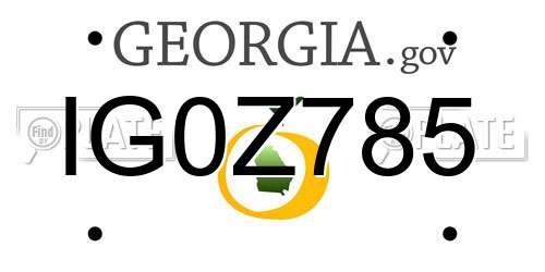 IG0Z785 Georgia License Plate