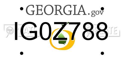 IG0Z788 Georgia License Plate