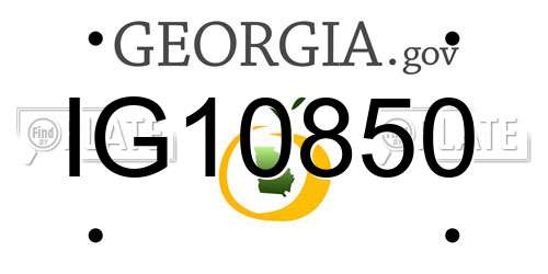IG10850 Georgia License Plate