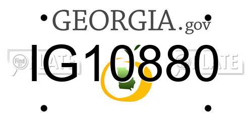IG10880 Georgia License Plate