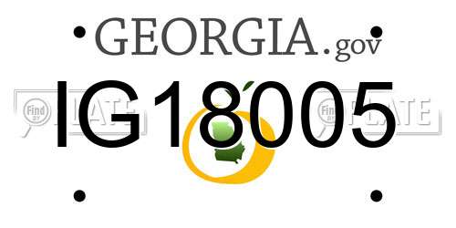 IG18005 Georgia License Plate