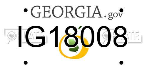 IG18008 Georgia License Plate