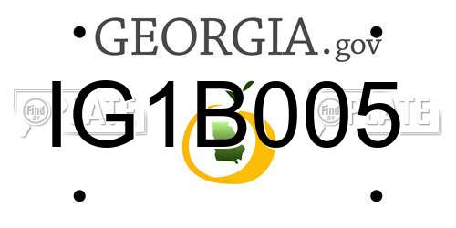IG1B005 Georgia License Plate