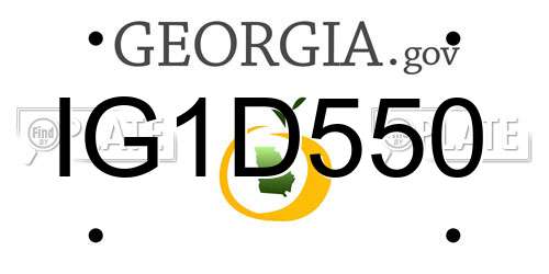 IG1D550 Georgia License Plate