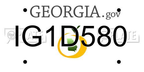 IG1D580 Georgia License Plate