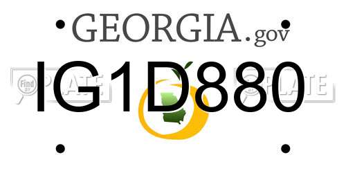 IG1D880 Georgia License Plate