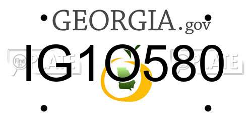 IG1O580 Georgia License Plate