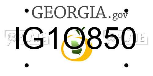 IG1O850 Georgia License Plate