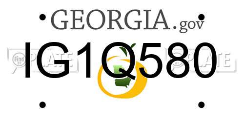IG1Q580 Georgia License Plate