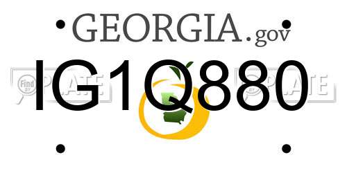 IG1Q880 Georgia License Plate