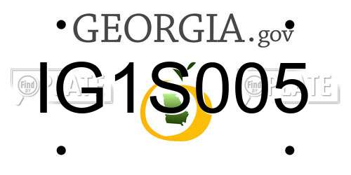 IG1S005 Georgia License Plate