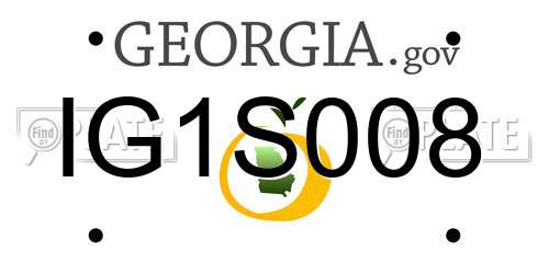 IG1S008 Georgia License Plate