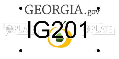 IG201 Georgia License Plate