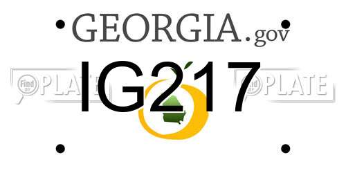 IG217 Georgia License Plate