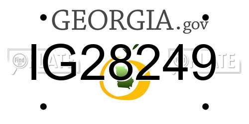 IG28249 Georgia License Plate