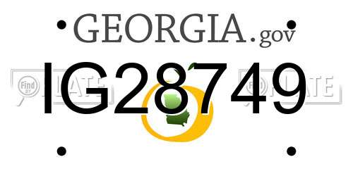 IG28749 Georgia License Plate