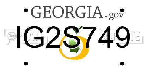 IG2S749 Georgia License Plate