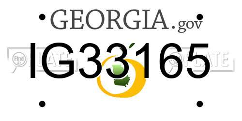 IG33165 Georgia License Plate