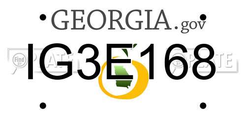 IG3E168 Georgia License Plate
