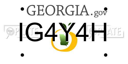 IG4Y4H Georgia License Plate