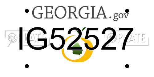 IG52527 Georgia License Plate