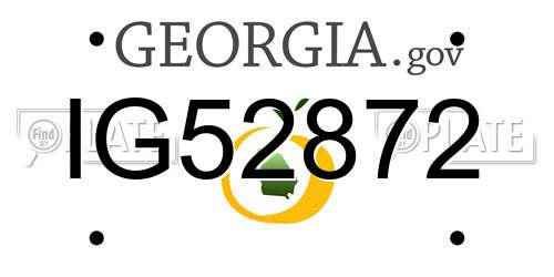 IG52872 Georgia License Plate