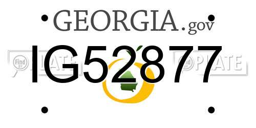 IG52877 Georgia License Plate