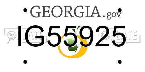IG55925 Georgia License Plate