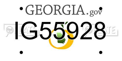 IG55928 Georgia License Plate
