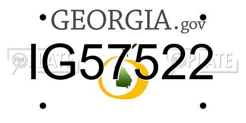 IG57522 Georgia License Plate