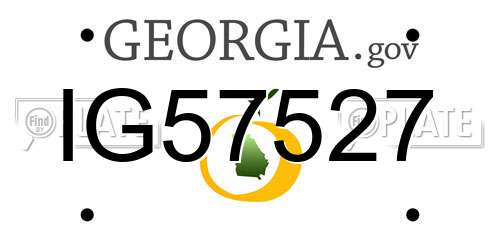 IG57527 Georgia License Plate