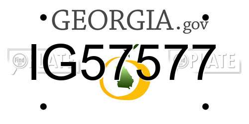 IG57577 Georgia License Plate