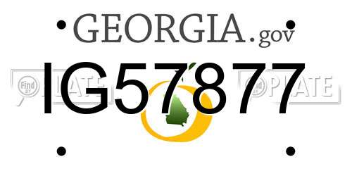 IG57877 Georgia License Plate