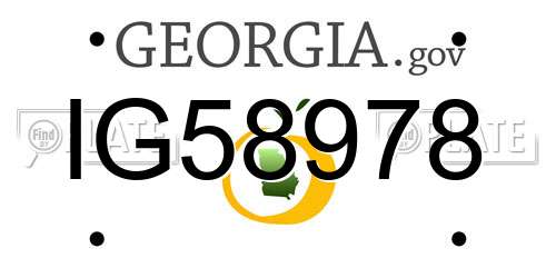 IG58978 Georgia License Plate