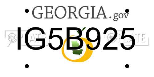 IG5B925 Georgia License Plate